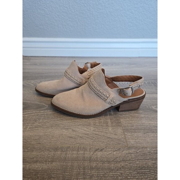 Lucky brand feyn suede light tan clog womans sz 6.5 - Picture 1 of 6